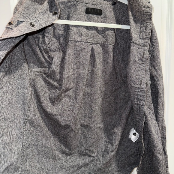 Krew Mens Charcoal Grey Button-Up Collared Long Sleeve Shirt size Small - Picture 3 of 16